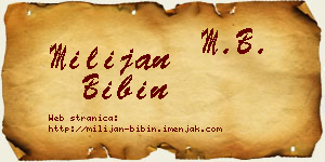Milijan Bibin vizit kartica